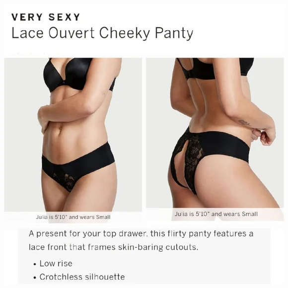 Victoria's Secret | Intimates & Sleepwear | Victorias Secret Very Sexy Lace  Ouvert Crotchless Cheeky Panty | Poshmark